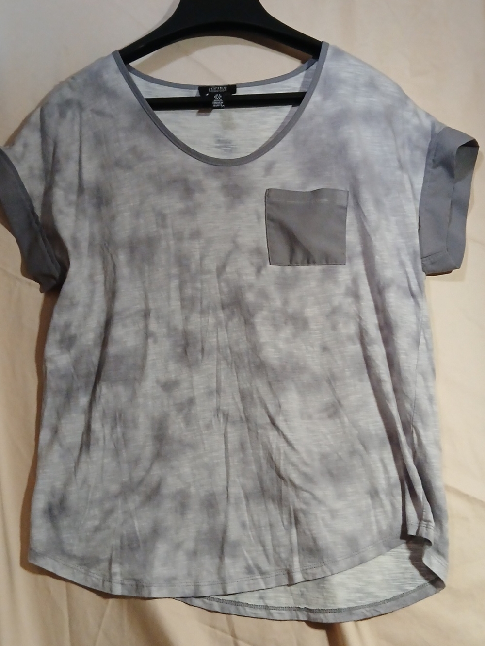 Joned New York Gray Tie-Dye Short Sleeve Pocket Tee